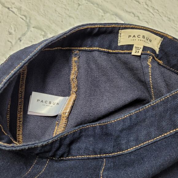 Pacsun Joplin High Waisted Dark Wash Tulip Skirt size 23 - Picture 4 of 6